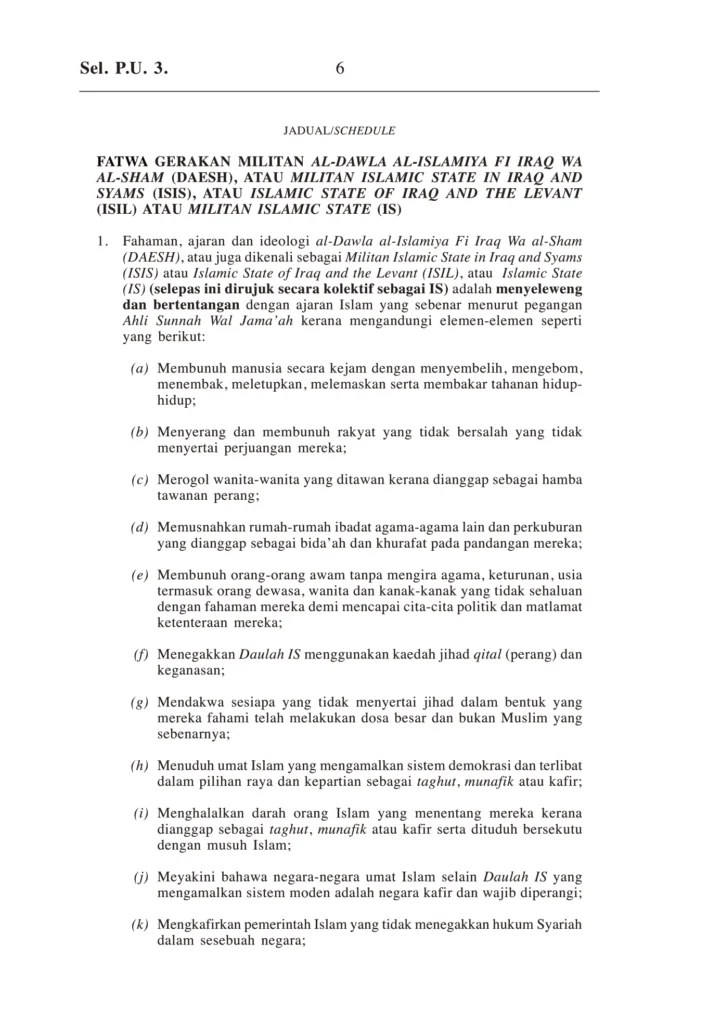 Imbasan halaman 2 daripada 4 — Fatwa Gerakan Militan Al-Dawla Al-Islamiya Fi Iraq Wa Al-Sham (Daesh), Atau Militan Islamic State In Iraq And Syams (ISIS), Atau Islamic State Of Iraq And The Levant (ISIL) Atau Militan Islamic State (IS)