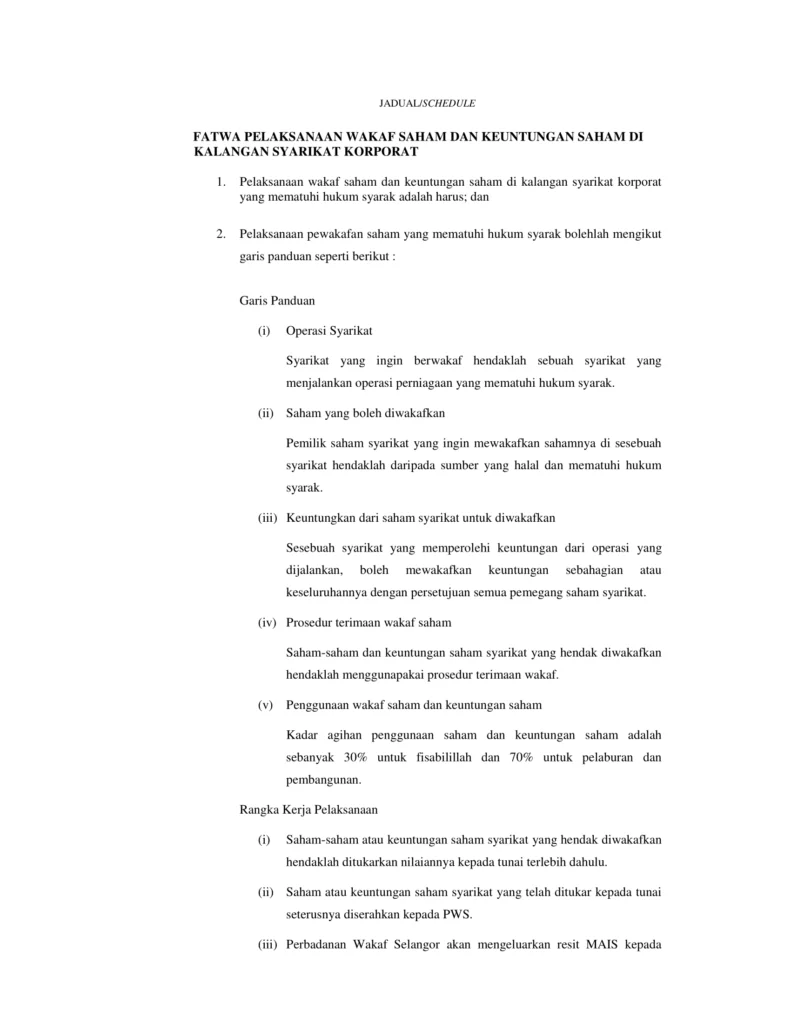 Imbasan halaman 2 daripada 3 — Fatwa Pelaksanaan Wakaf Saham Dan Keuntungan Saham Di Kalangan Syarikat Korporat