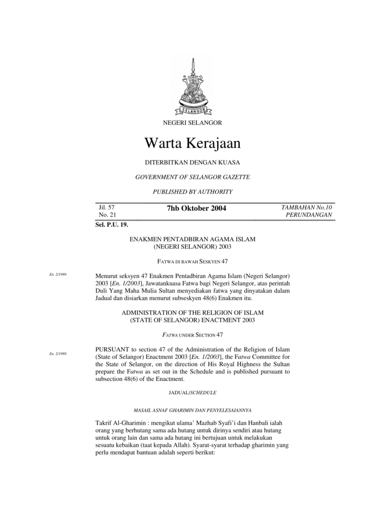 Imbasan halaman 1 daripada 2 — Fatwa Tentang Masail Asnaf Gharimin Dan Penyelesaiannya