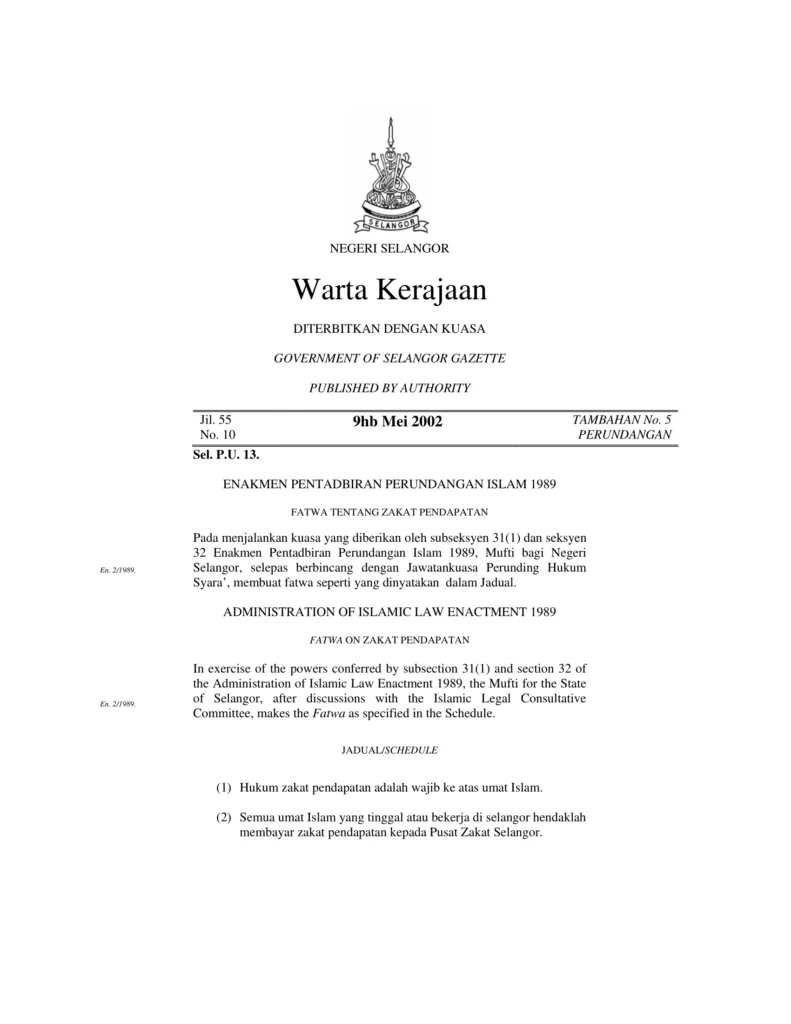 Imbasan halaman 1 daripada 2 — Fatwa Tentang Zakat Pendapatan