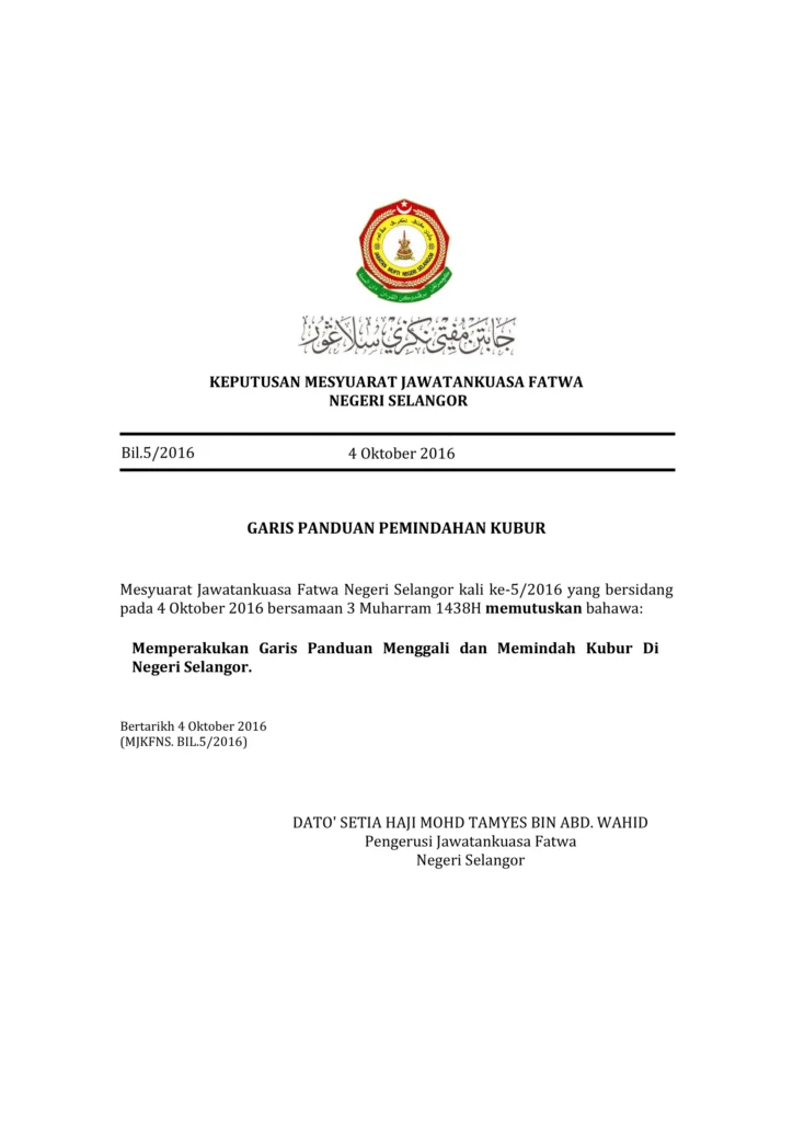 Imbasan halaman 1 daripada 1 — Garis Panduan Pemindahan Kubur