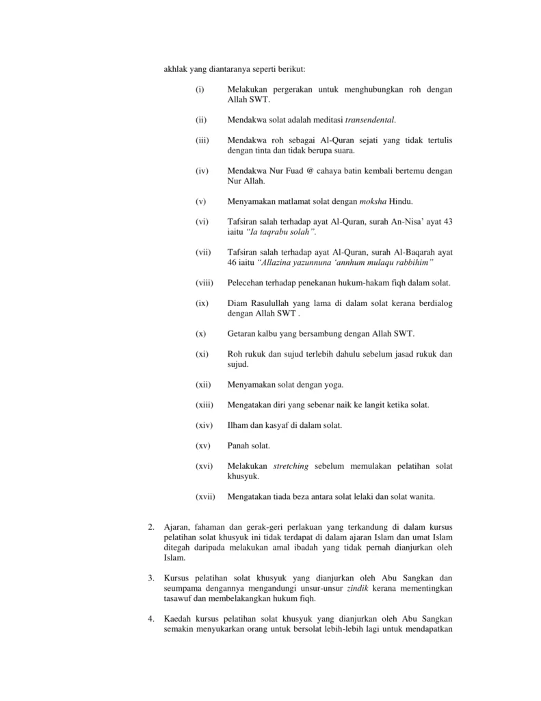 Imbasan halaman 2 daripada 3 — Hukum Kedudukan Kursus Pelatihan Solat Khusyuk