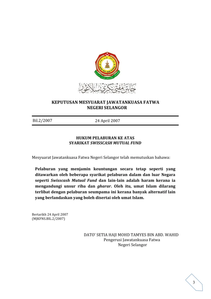 Imbasan halaman 1 daripada 1 — Hukum Pelaburan Ke Atas Syarikat Swisscash Mutual Fund