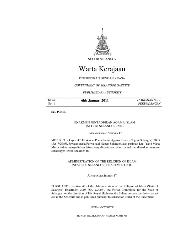 Imbasan halaman 1 daripada 2 — Hukum Pelaksanaan Wasiat Wajibah