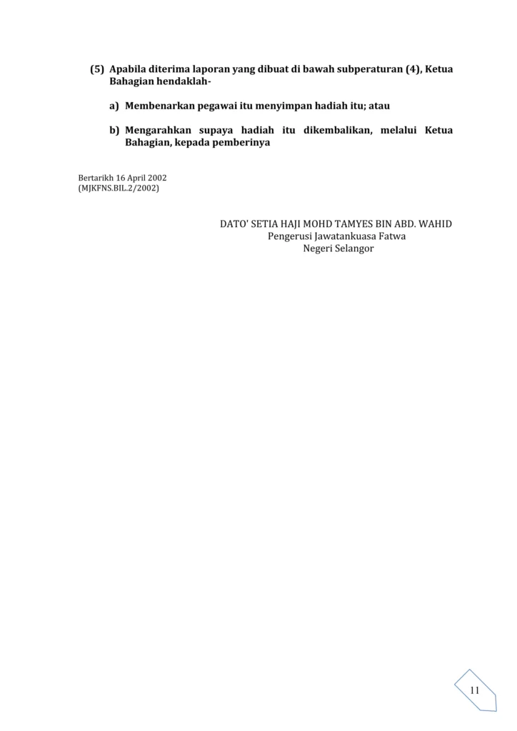 Imbasan halaman 3 daripada 3 — Hukum Penerimaan Hadiah Saguhati Dan Sedekah Oleh Amil