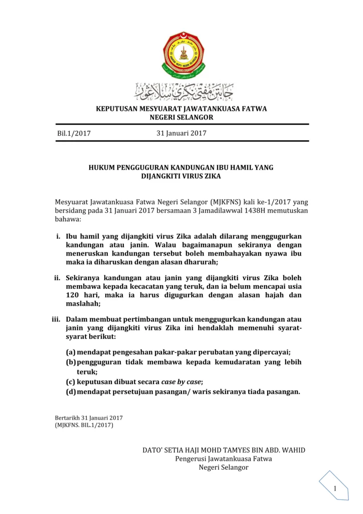 Imbasan halaman 1 daripada 1 — Hukum Pengguguran Kandungan Ibu Hamil Yang Dijangkiti Virus Zika