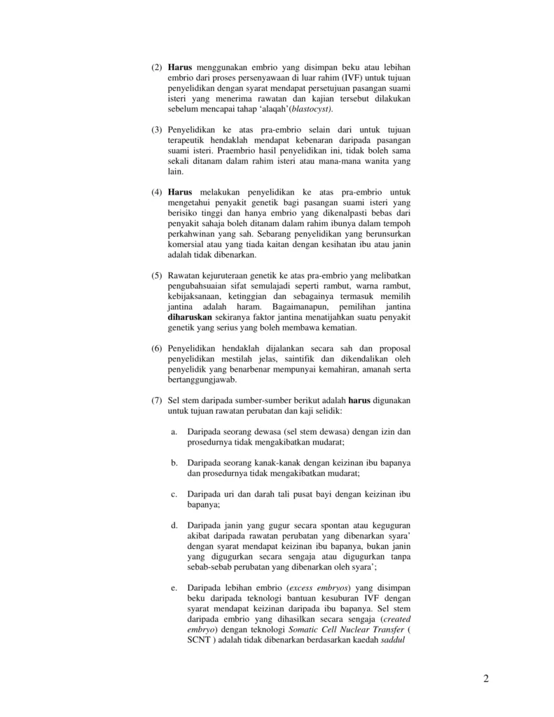 Imbasan halaman 2 daripada 3 — Hukum Pengklonan Terapeutik Dan Penyelidikan Sel Stem (Stem Cell)