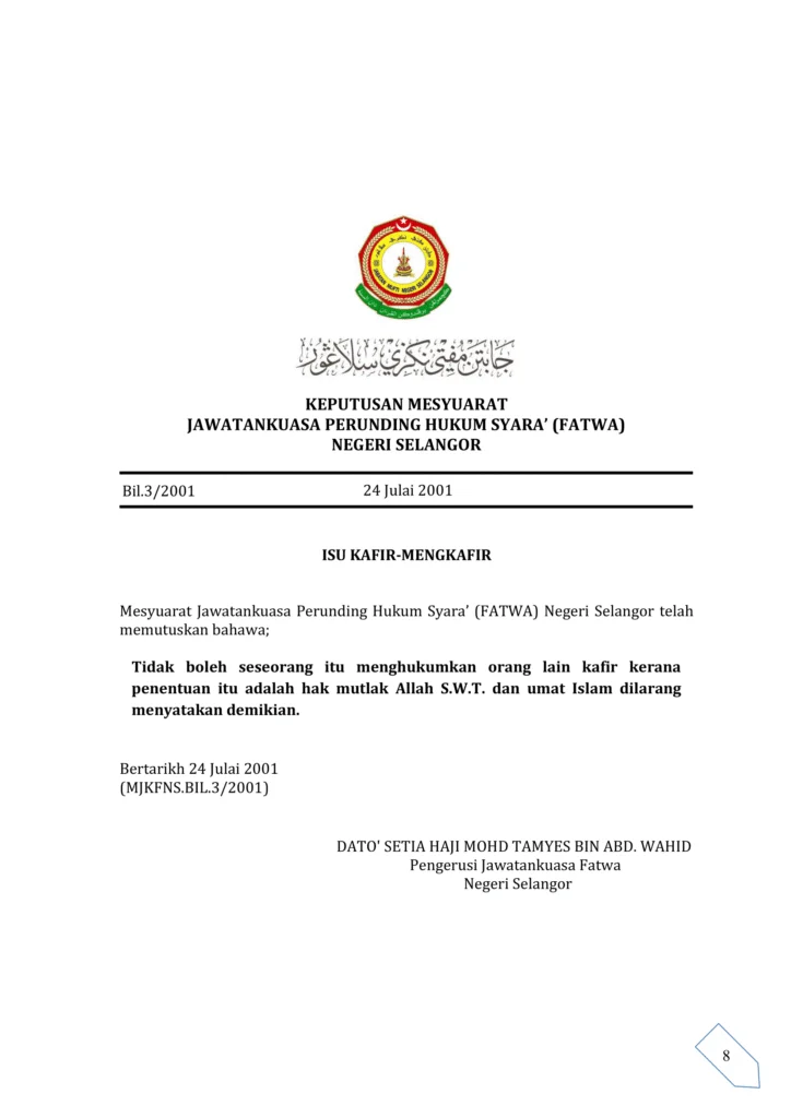 Imbasan halaman 1 daripada 1 — Isu Kafir-Mengkafir