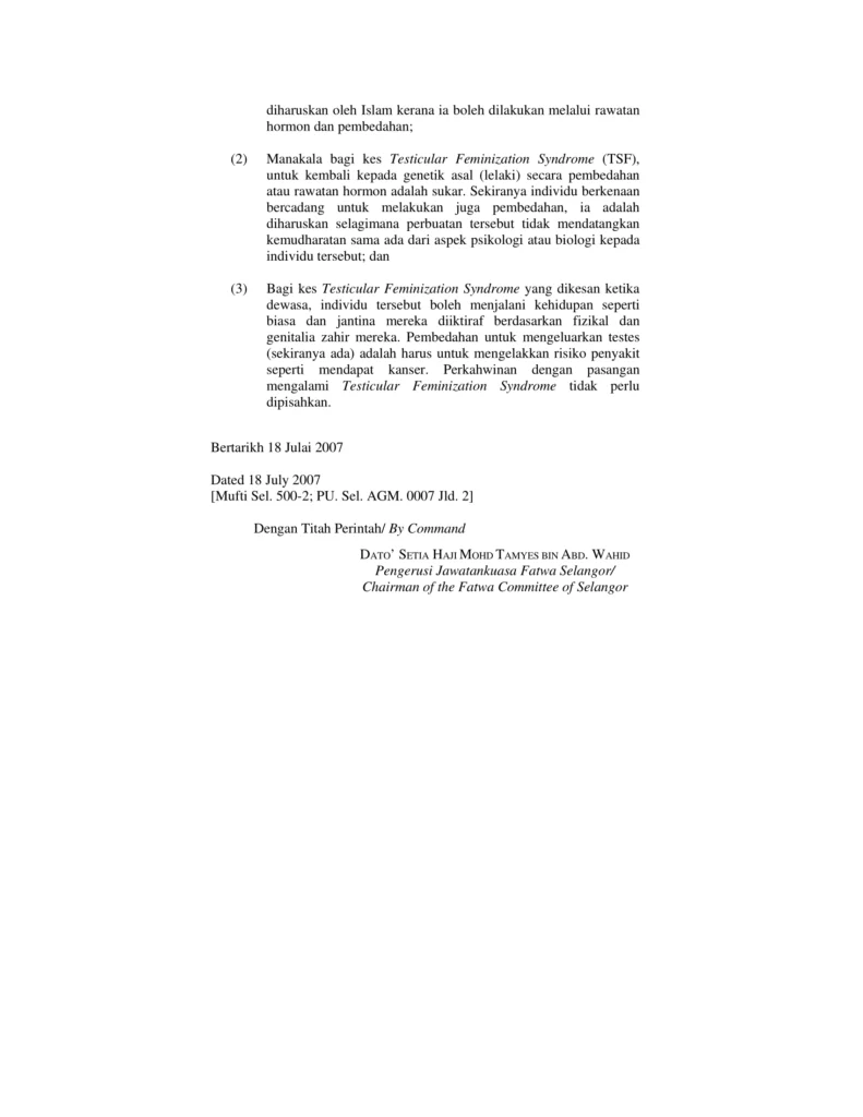 Imbasan halaman 2 daripada 2 — Isu Kekeliruan Jantina Congenital Adrenal Hyperplasia dan Testicular Feminization Syndrome