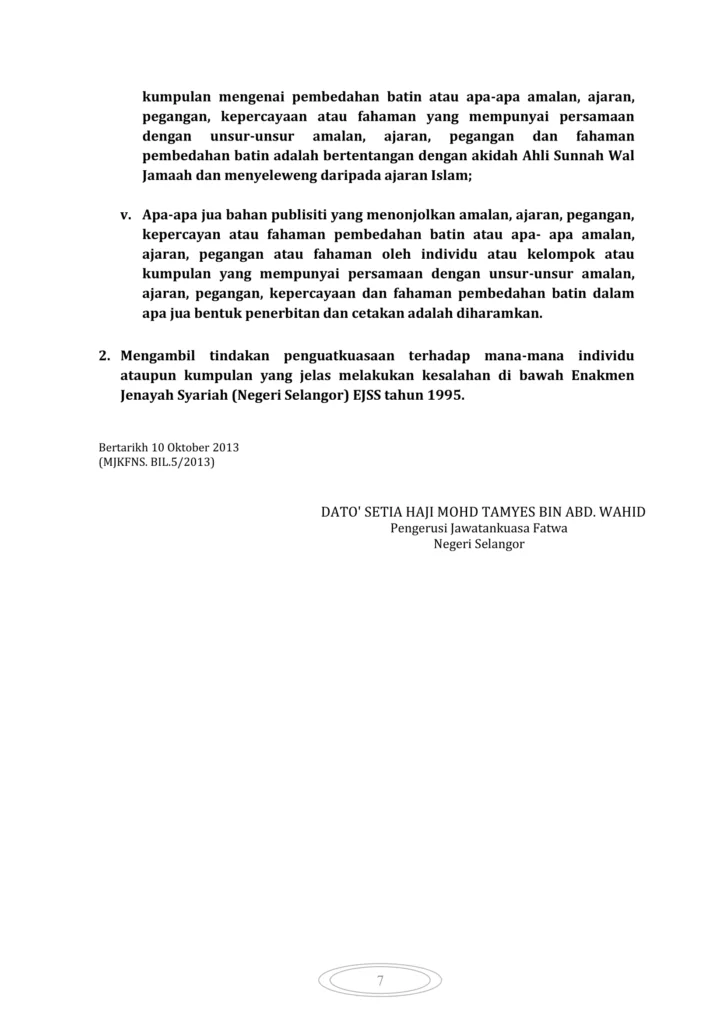 Imbasan halaman 2 daripada 2 — Kertas Makluman Mengenai Penyelewengan Pembedahan Batin Di Negeri Selangor