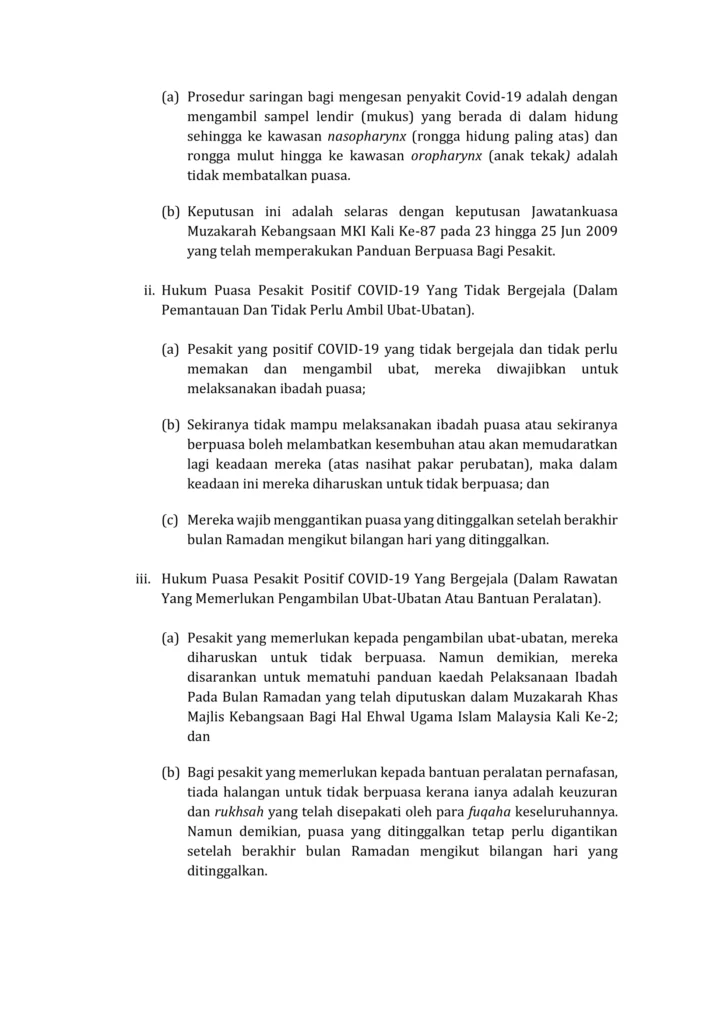 Imbasan halaman 2 daripada 5 — Pandangan Hukum Syarak Berkaitan Ibadah Puasa Di Bulan Ramadhan, Kedudukan Saf Solat Dan Panduan Sambutan Hari Raya Dalam Tempoh Perintah Kawalan Pergerakan (PKP) Covid-19