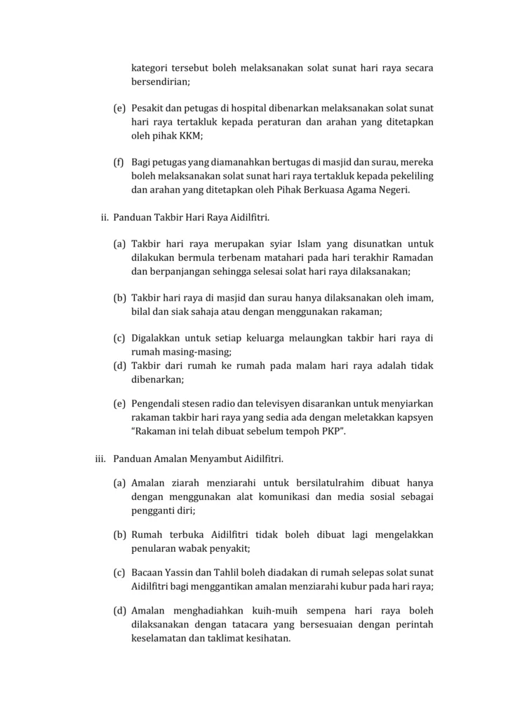 Imbasan halaman 4 daripada 5 — Pandangan Hukum Syarak Berkaitan Ibadah Puasa Di Bulan Ramadhan, Kedudukan Saf Solat Dan Panduan Sambutan Hari Raya Dalam Tempoh Perintah Kawalan Pergerakan (PKP) Covid-19