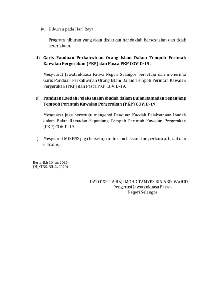 Imbasan halaman 5 daripada 5 — Pandangan Hukum Syarak Berkaitan Ibadah Puasa Di Bulan Ramadhan, Kedudukan Saf Solat Dan Panduan Sambutan Hari Raya Dalam Tempoh Perintah Kawalan Pergerakan (PKP) Covid-19