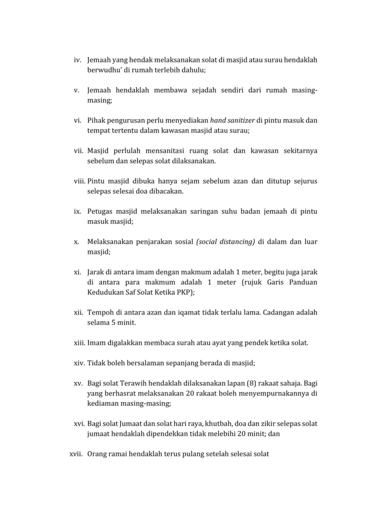 Imbasan halaman 2 daripada 4 — Pandangan Hukum Syarak Berkaitan Solat Berjemaah, Panduan Sambutan Hari Raya Dan Solat Jenazah Dalam Tempoh Pasca Perintah Kawalan Pergerakan (PKP) Covid-19