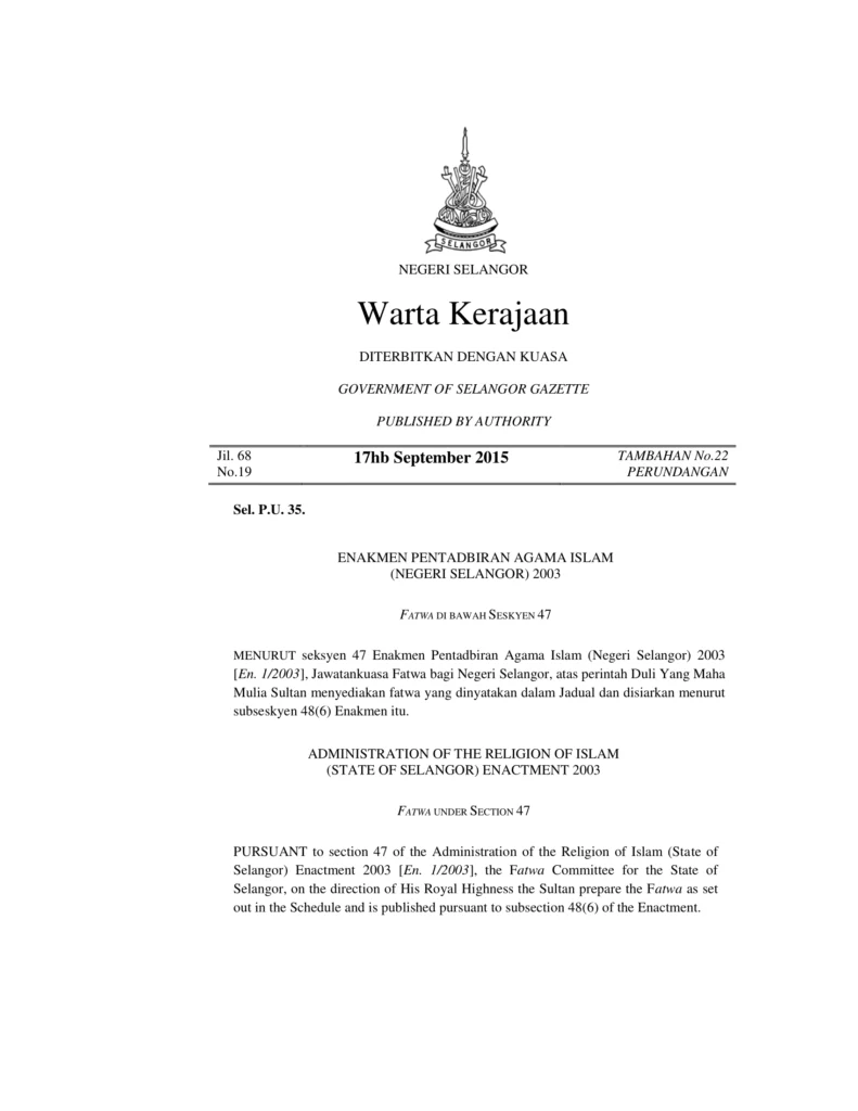 Imbasan halaman 1 daripada 2 — Penetapan Harga Zakat Fitrah 1436H/2015