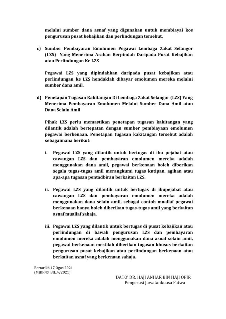 Imbasan halaman 2 daripada 2 — Pandangan Hukum Syarak; Pengekalan Pelaksanaan Keputusan Fatwa Hukum Agihan Zakat Dalam Bentuk Manfaat Dan Sumber Pembiayaan Pengurusannya