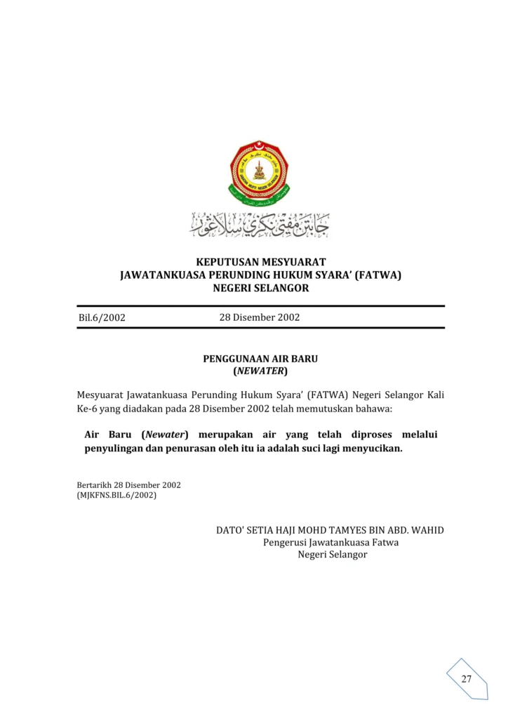 Imbasan halaman 1 daripada 1 — Penggunaan Air Baru (Newater)